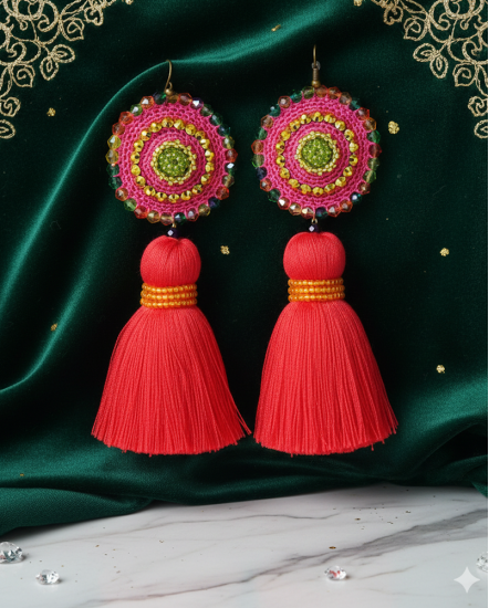 Háčkované dizajnové náušnice "Prebudiť sa"